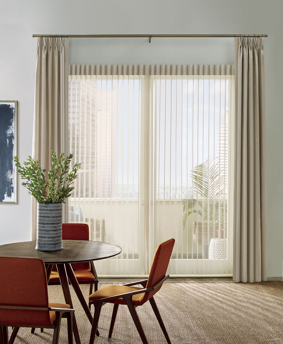 drapery plus luminette sheer window shades on sliding glass door halifax nova scotia