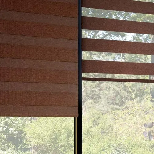 designer-banded-shades-rotation-for-varying-opacities-hunter-douglas-seeview-blinds side by side of banded shade rotation