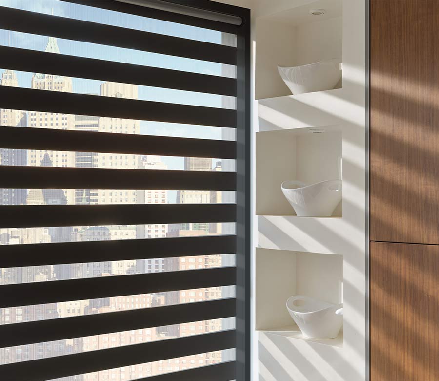 black designer window shades by hunter douglas in nova scotia