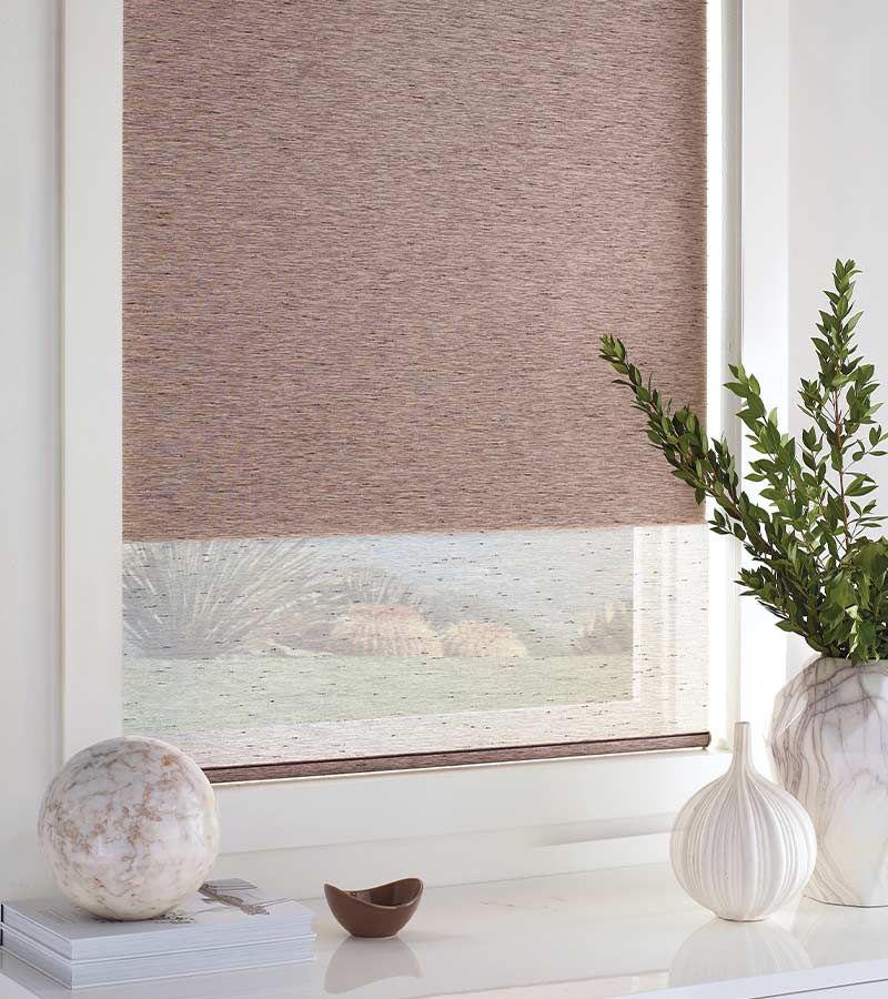 textured brown window roller shade dual shades hunter douglas