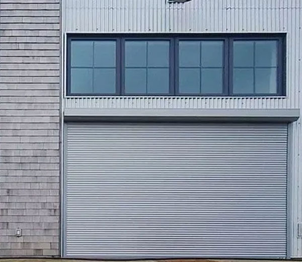 hurricane shutters gray on home