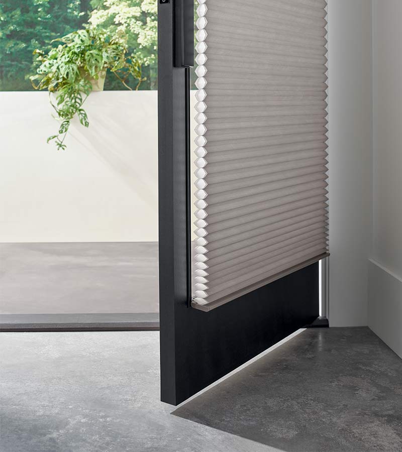 entryway door with cellular window shades in nova scotia