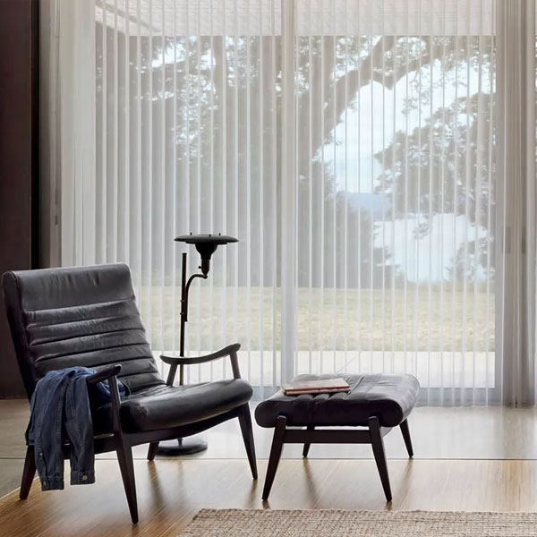 gotcha-covered-seeview-blinds-verticals-luminette vertical blinds in bedroom with sheer luminette