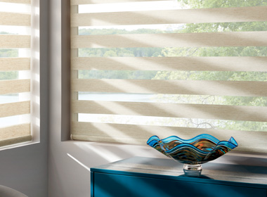 banded designer shades with blue bowl