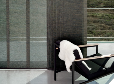 black gliding window panels