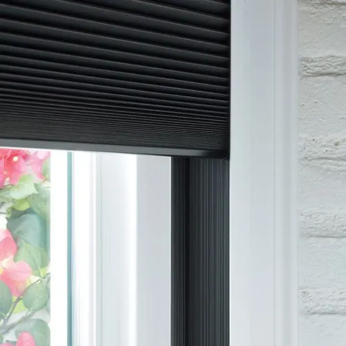 black window blinds with lightlock