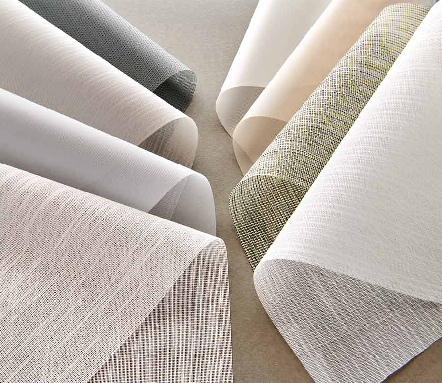 different textures and color options for sheer blind shades