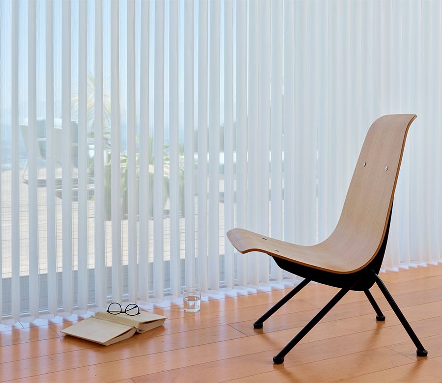 white sheer luminette vertical shades