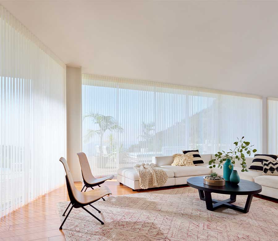 floor to ceiling luminette vertical sheer blinds