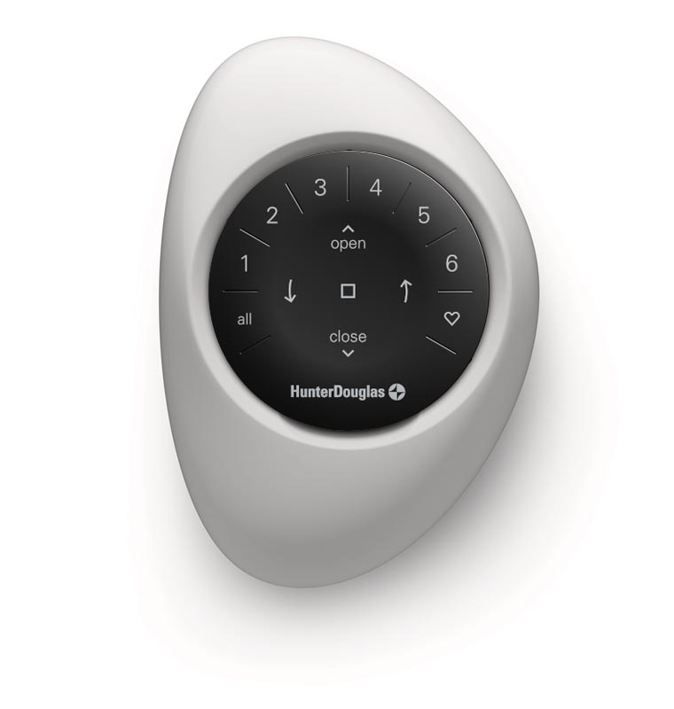 powerview-pebble-remote-in-white-and-black-hunter-douglas power view hunter douglas pebble remote