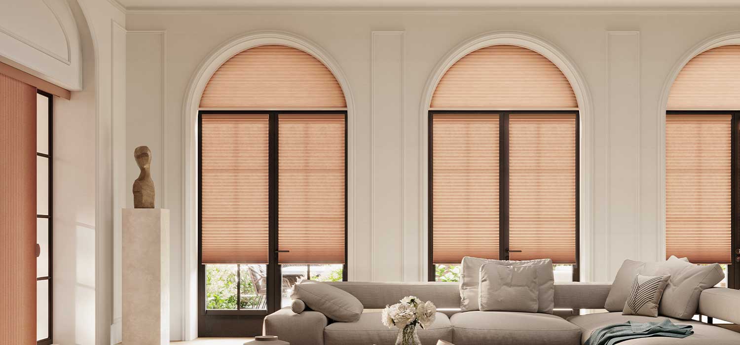 peach arched windows with glass patio doors leading to back porch Halifax