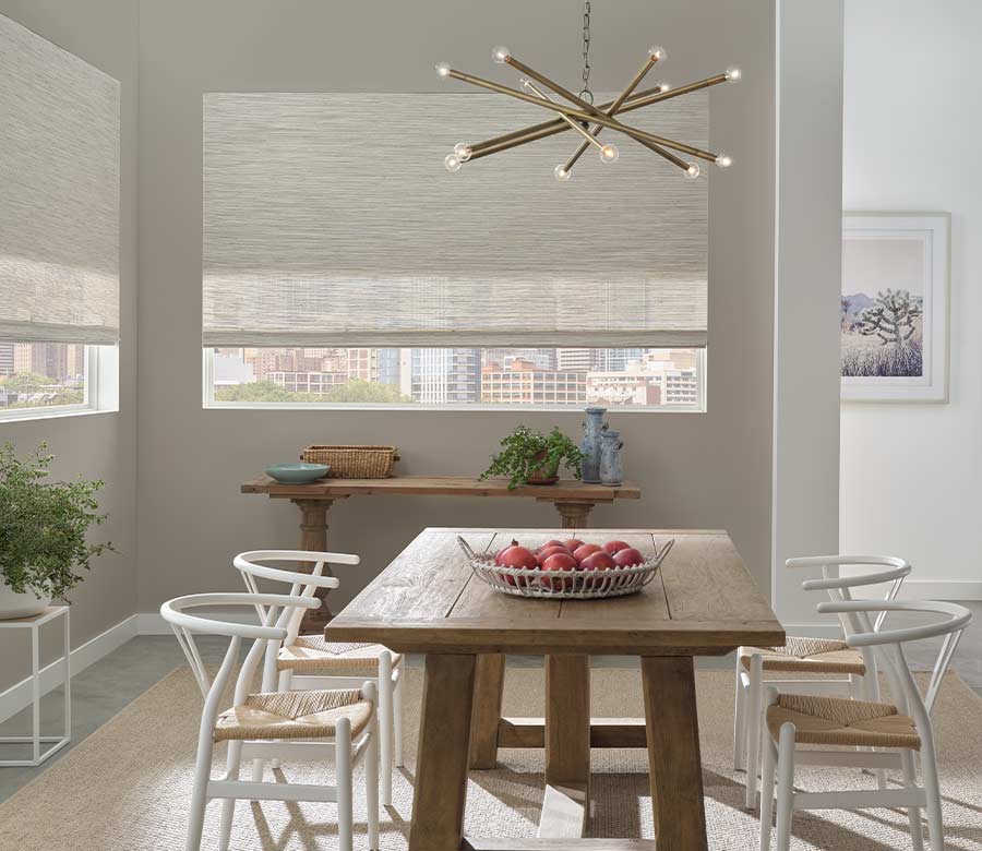 off white woven shades in dining room gotcha covered in nova scotia