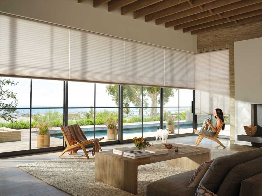 Honeycomb shades blinds in Nova Scotia home