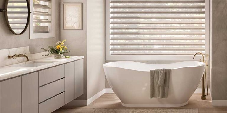 bathroom with privacy shades in Nova Scotia