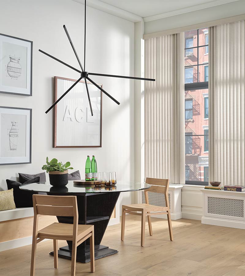 White vertical blinds for large windows in living room contemporary window shades