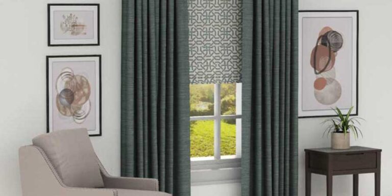 teal toned curtains in halifax home modern living room