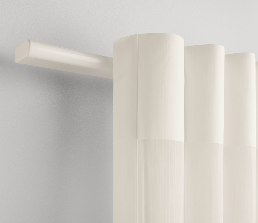 white sheer vertical shades headrail detail