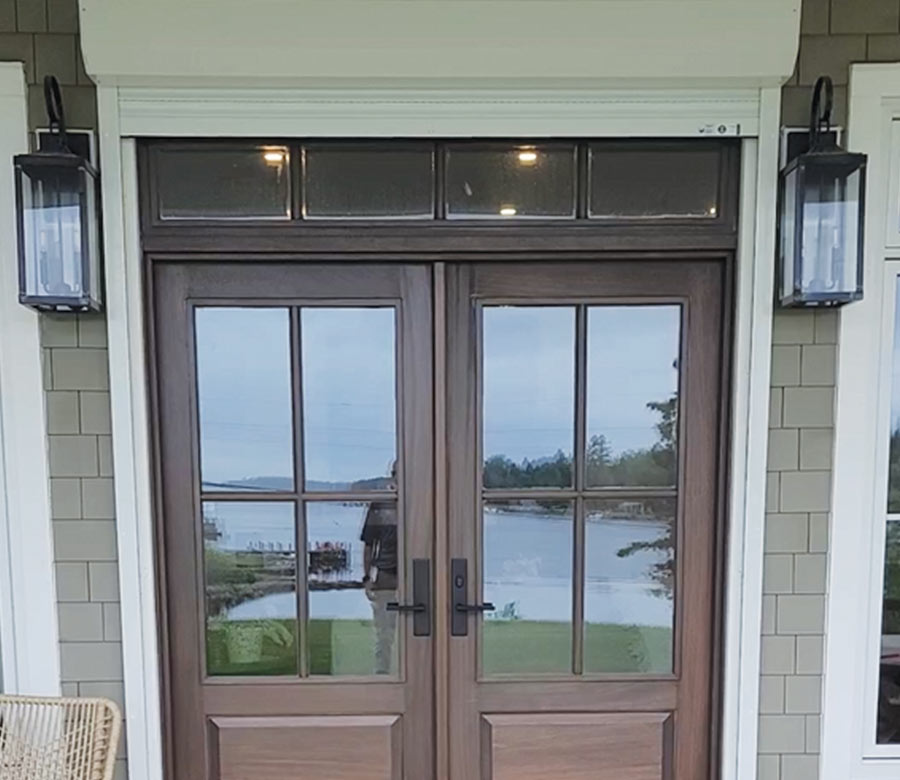 before view of kf alulux exterior shutters on home front door