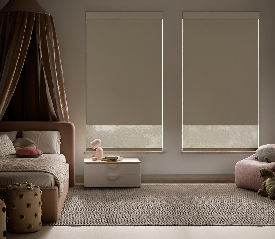 dual-designer-screen-shades-with-room-darkening-for-cozy-childrens-bedroom-gotcha-covered-seeview childrens room with shades for privacy and light filtering