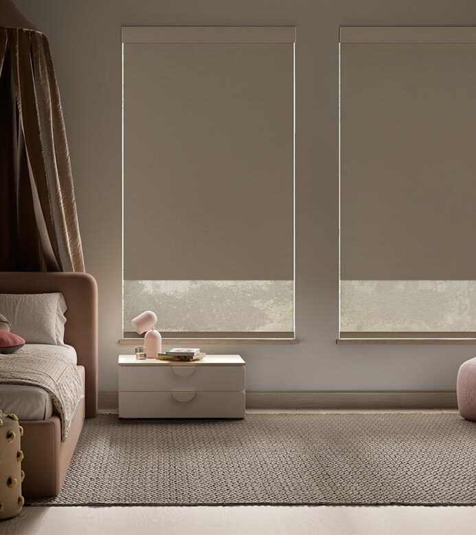 dual-designer-screen-shades-with-room-darkening-for-cozy-childrens-bedroom-gotcha-covered-seeview dual designer screen shade in childs room for safety and better sleep